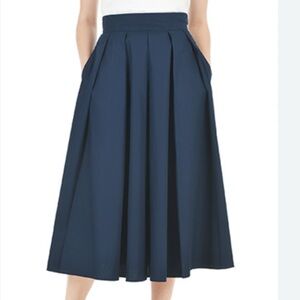 Zapelle Navy Cotton Blue Women's Skirt